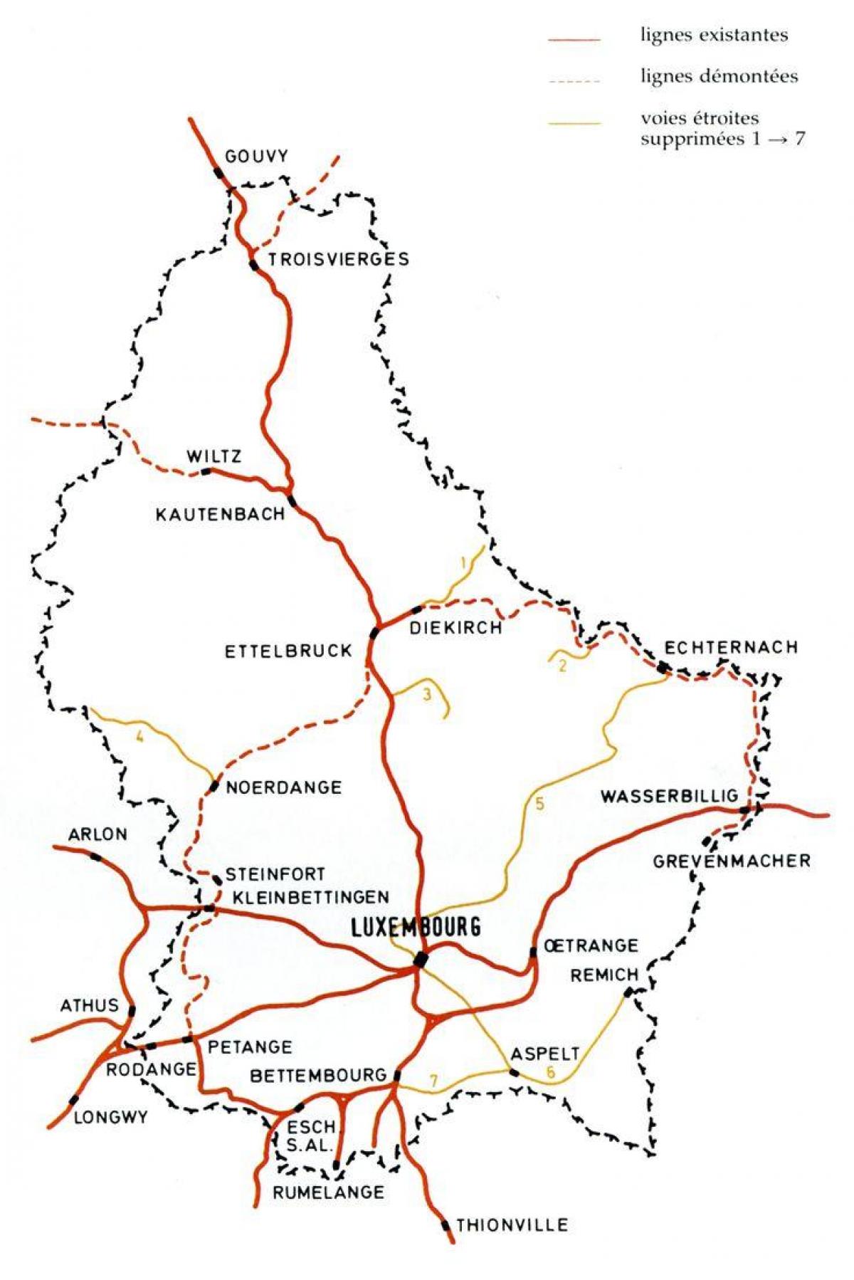 карта на жп-гарата на Люксембург,