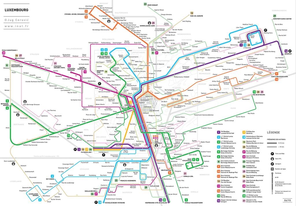 карта на Люксембург метрото