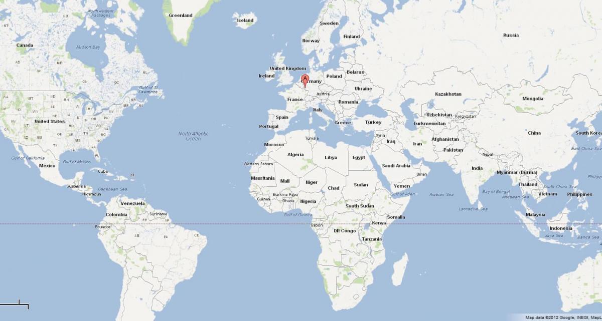 Местоположение на Люксембург върху картата на света