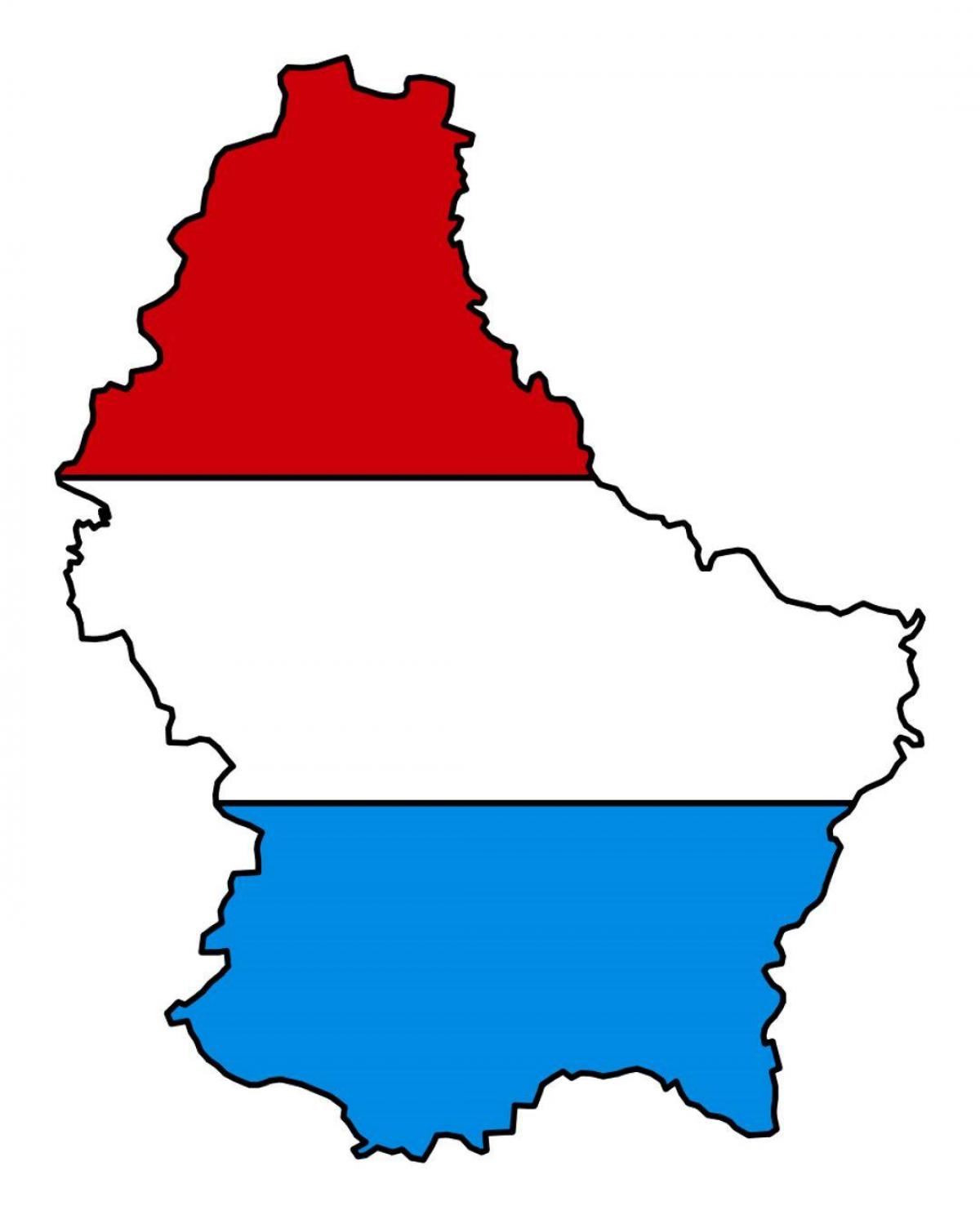 карта на Люксембург флаг 