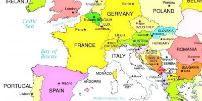 На картата На Европа Люксембург