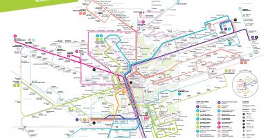 Карта на Париж с обществен транспорт